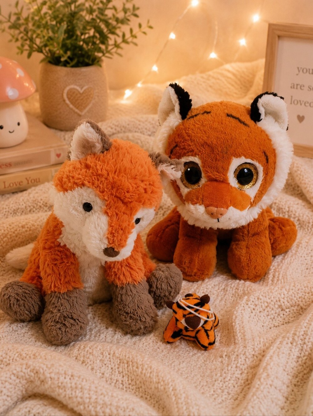 🍐Tiger & Fox Plush Bundle – 3 Adorable Stuffed Animals
